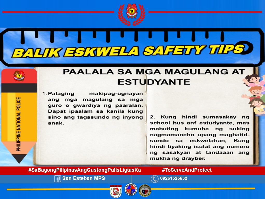San - September 8, 2025 BALIK ESKWELA SAFETY TIPS PAALALA SA MGA ...