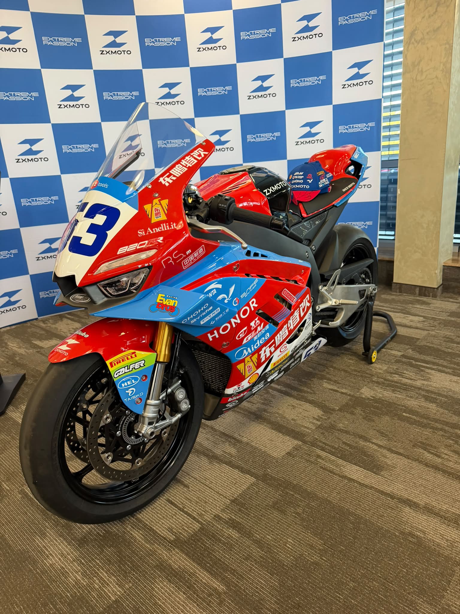 In Slovakia at the unveiling of the ZX Moto