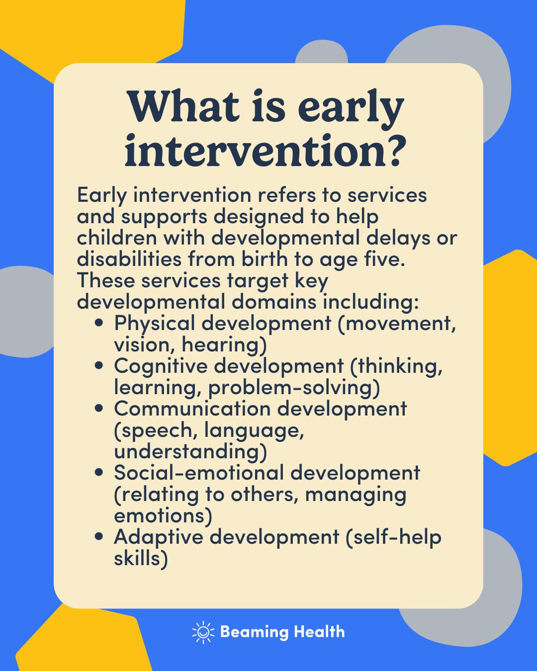 Beaming Health - Why is early intervention important?... | Facebook