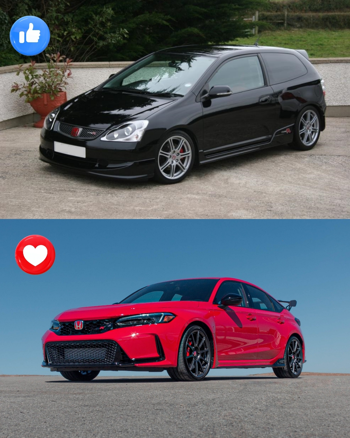 Honda Civic Type R 2005 vs. 2023 – JDM Hot Hatch Evolution