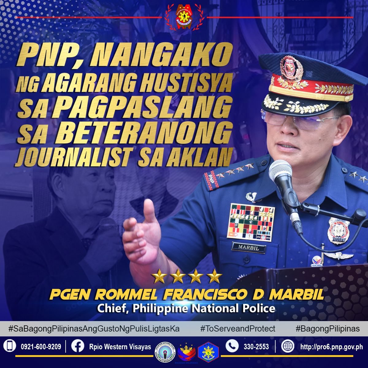 Police - PNP, NANGAKO NG AGARANG HUSTISYA SA PAGPASLANG SA BETERANONG ...