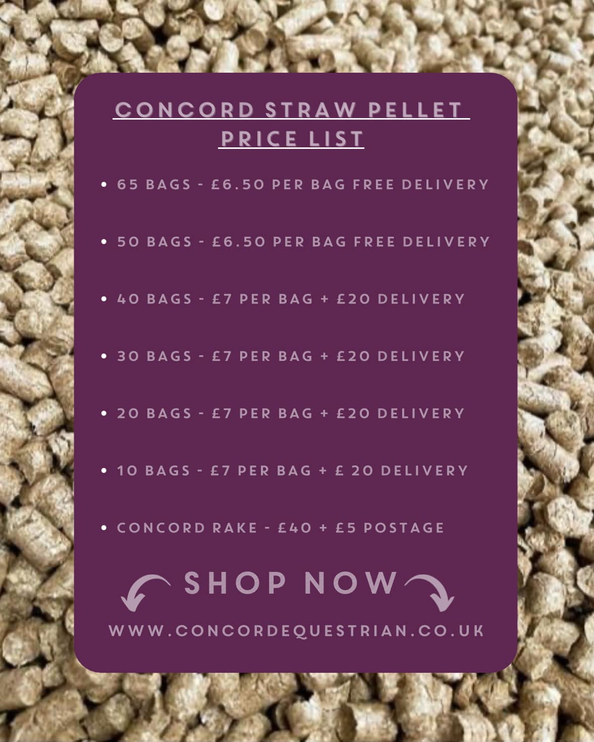 Concord Equestrian Straw Pellets | Shrewsbury