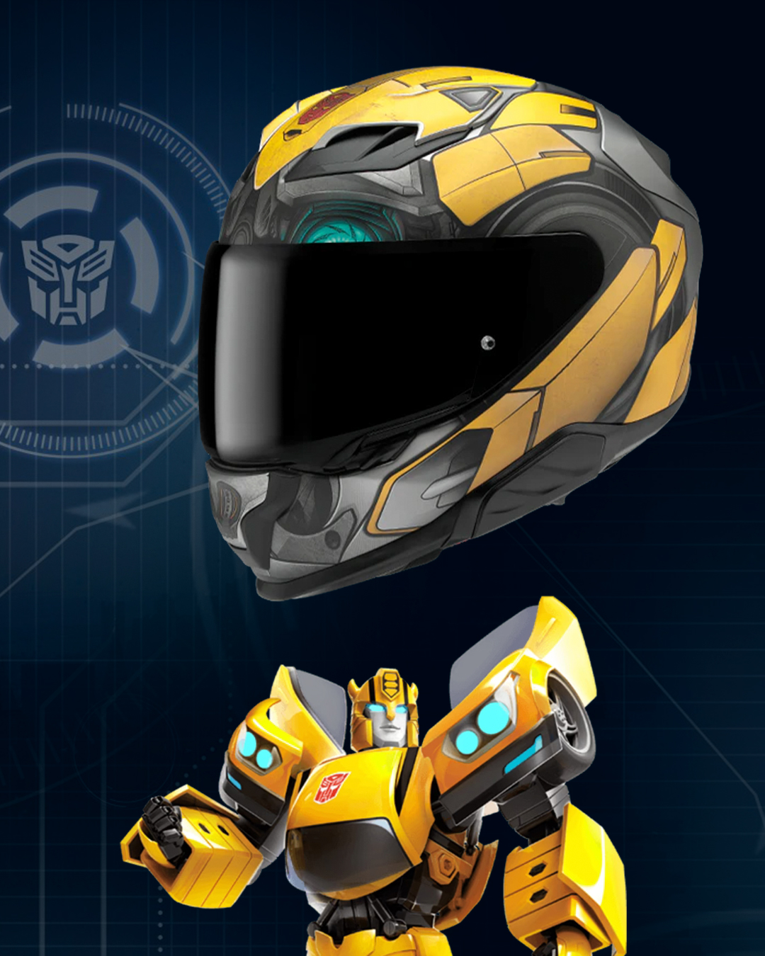 bumblebee motorcycle helmet Heroine Racer 2.0 | Made-To-Order | Full Face | L Dont be surprised if you find yourself staring on multiple social media pages after going for a ride wearing this fun helmet cover HJC F71 Bumblebee Hasbro Autobots,
