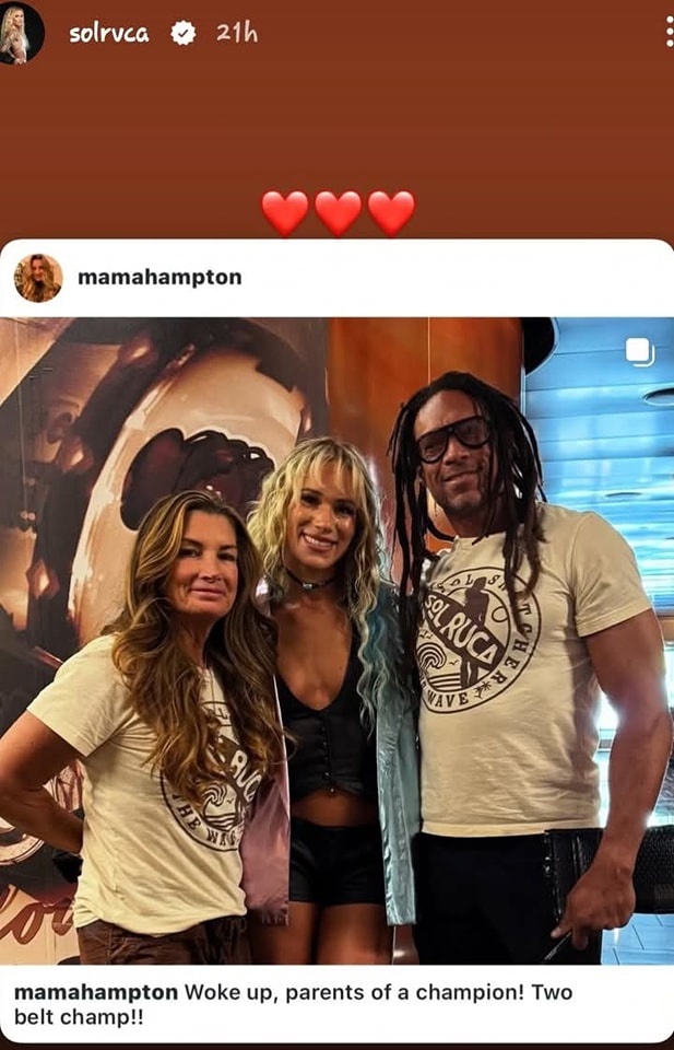 Double Champ Sol Ruca with her mom... - The Backstage Brawl | Facebook