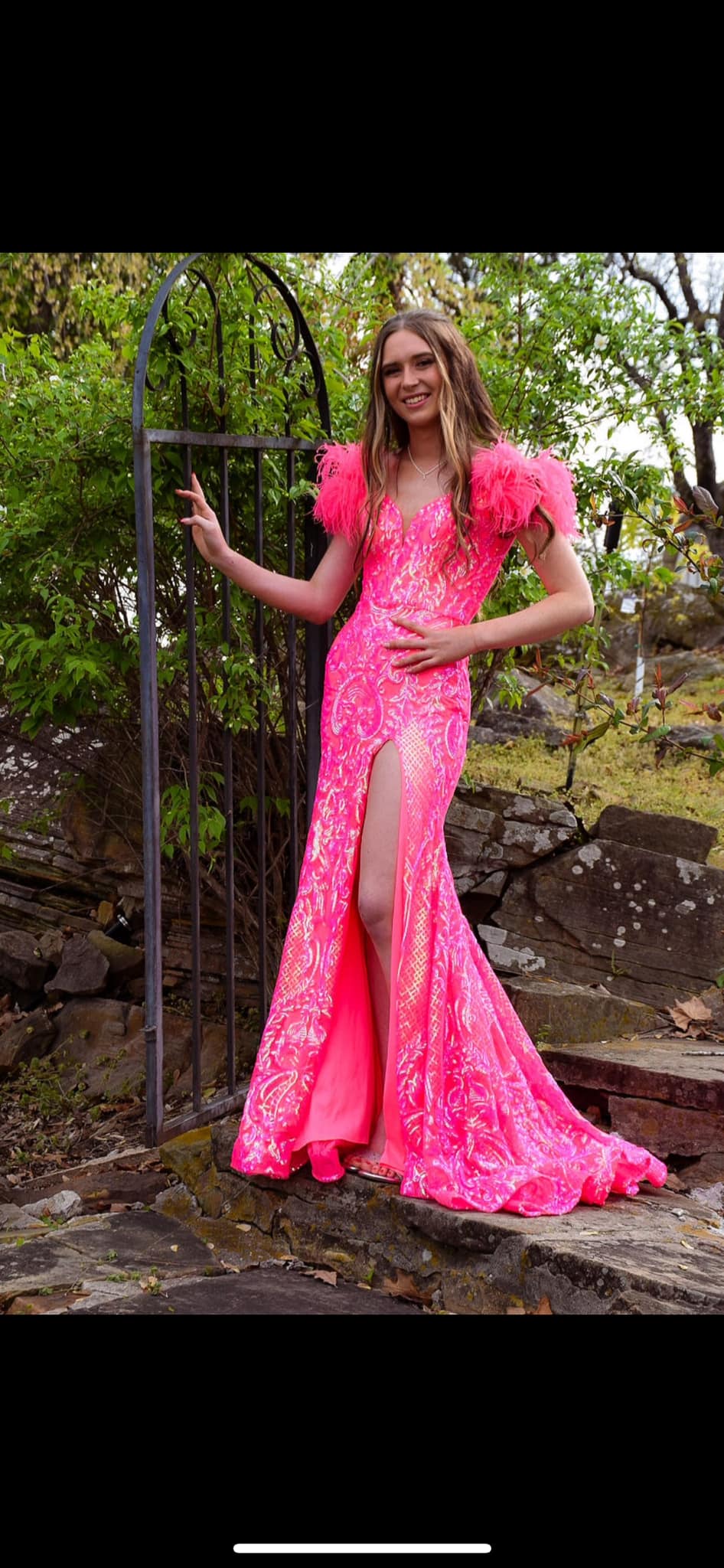 open lace back dress Terry Costa Exclusive ES10485