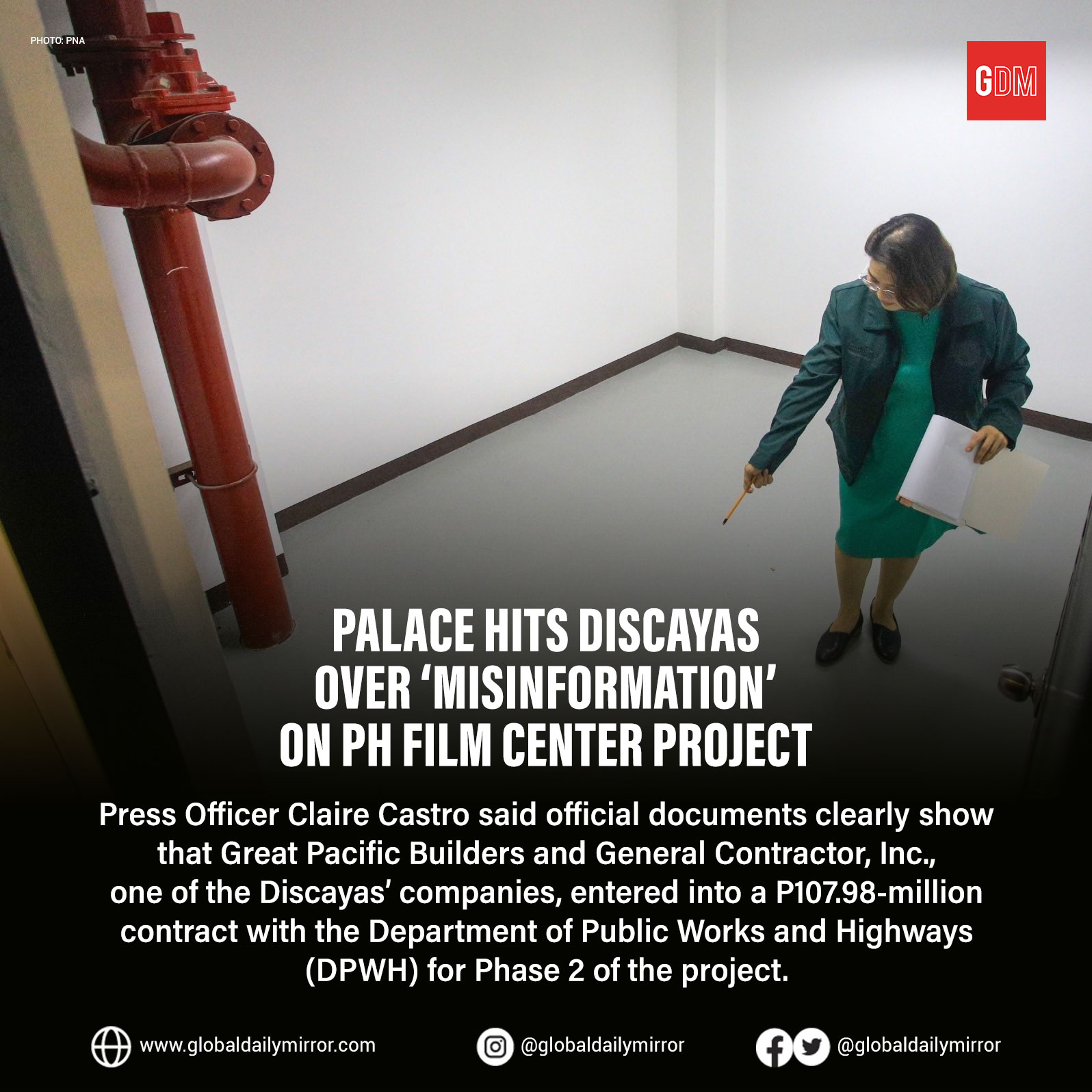 Global - Malacañang rebuked on Saturday the claim of contractor couple ...