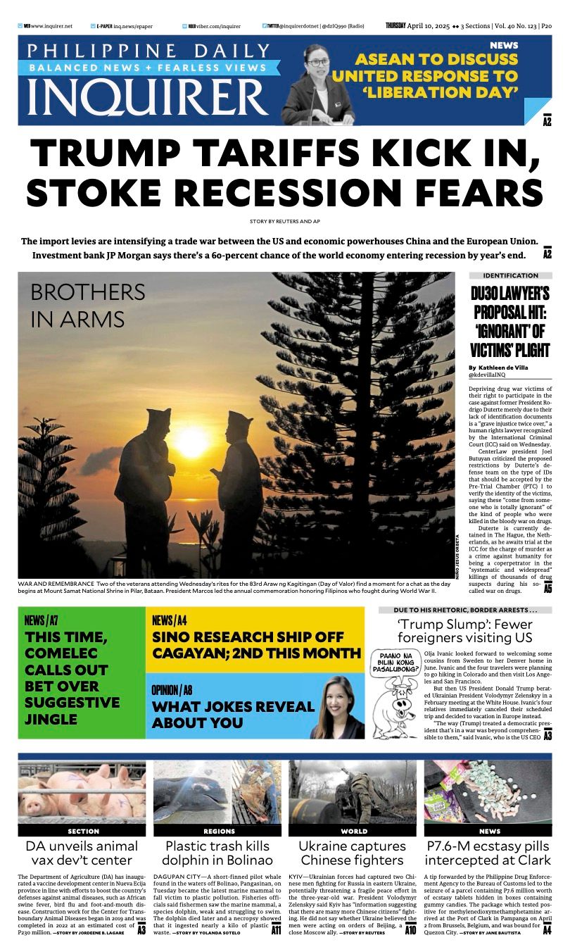 INQUIRER.net - Today's Inquirer front page (April 10,... | Facebook