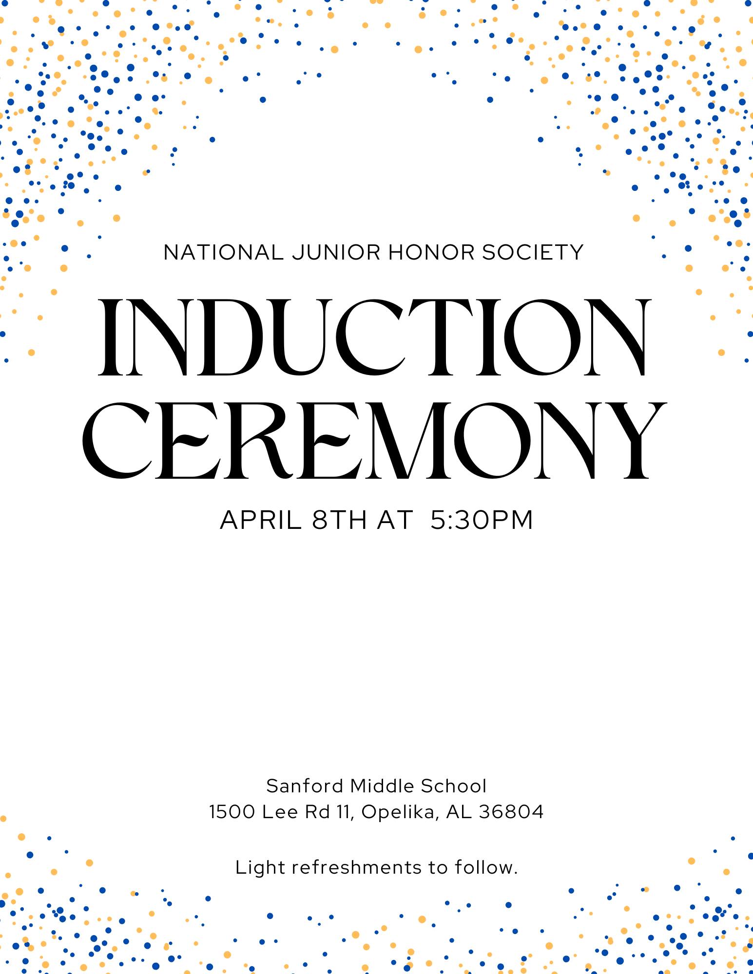 Sanford - 📢 NJHS Induction Ceremony 📖 Join us as we celebrate our ...