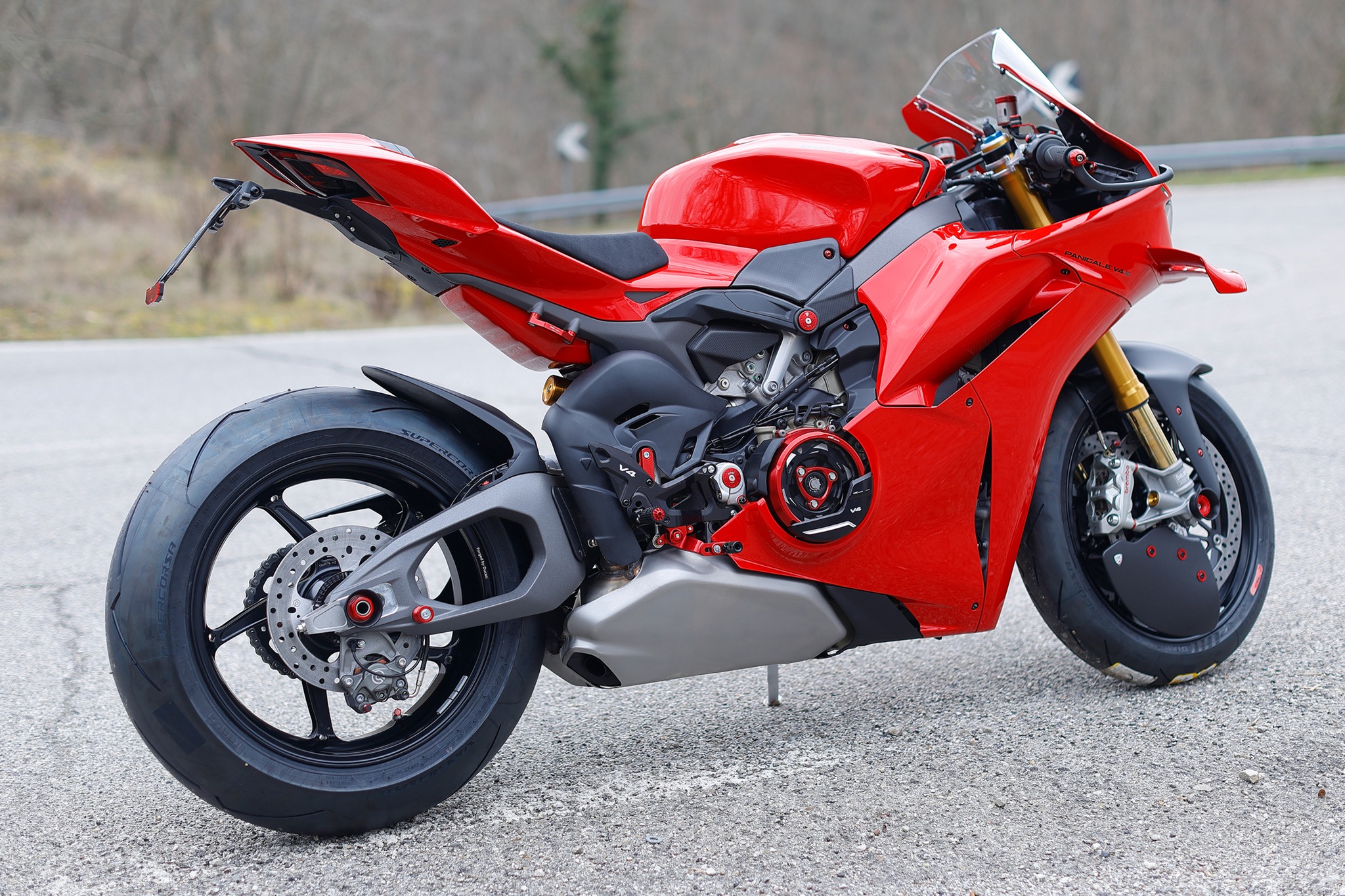 Ducati bike upgraded with CNC Racing sprockets and chain