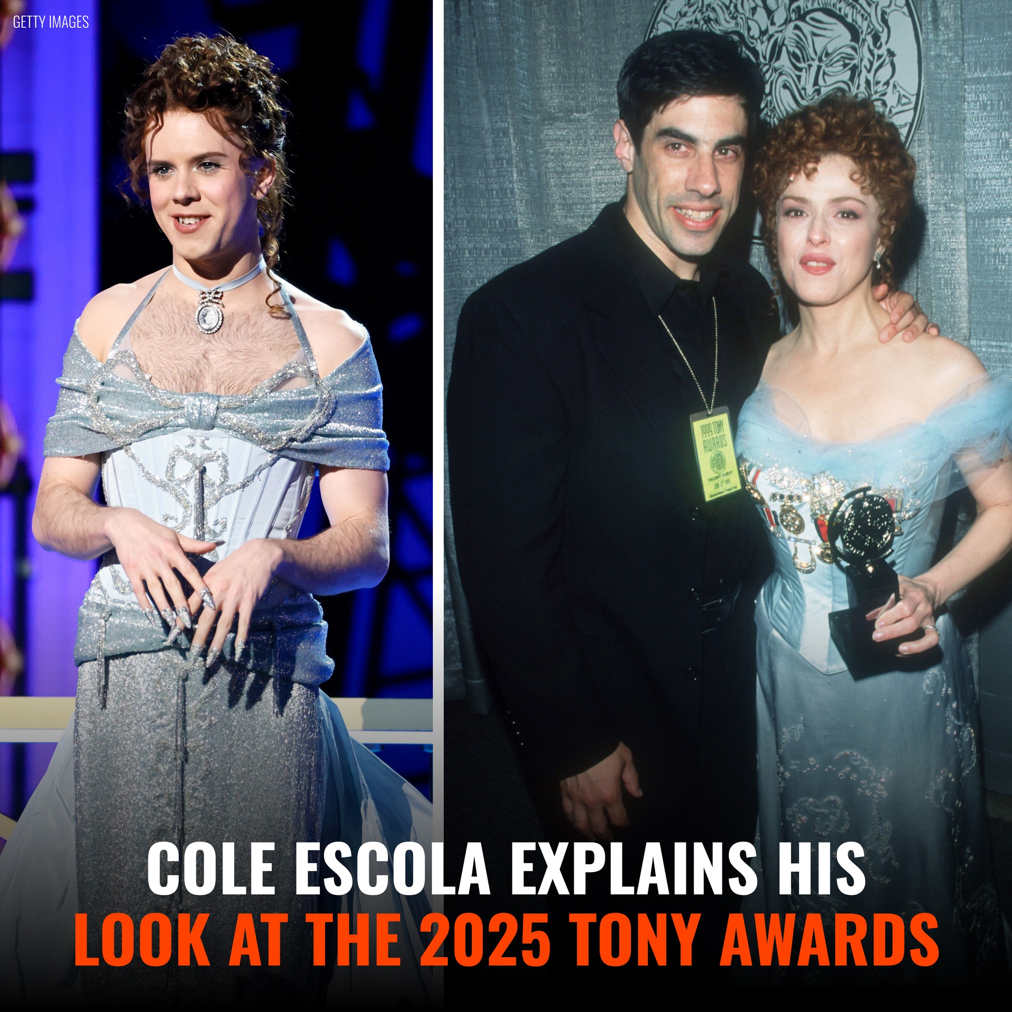 bernadette peters blue dress 🎭 Cole Escola's Tony Awards look? A tribute done right. The Oh, Mary! star turned heads in a dreamy Cinderella-blue gown – a stunning homage to Broadway legend Peters' iconic 1999 blue maxi dress - Tony outfit occasion 2023 02 spring 1 Size:US size 22W