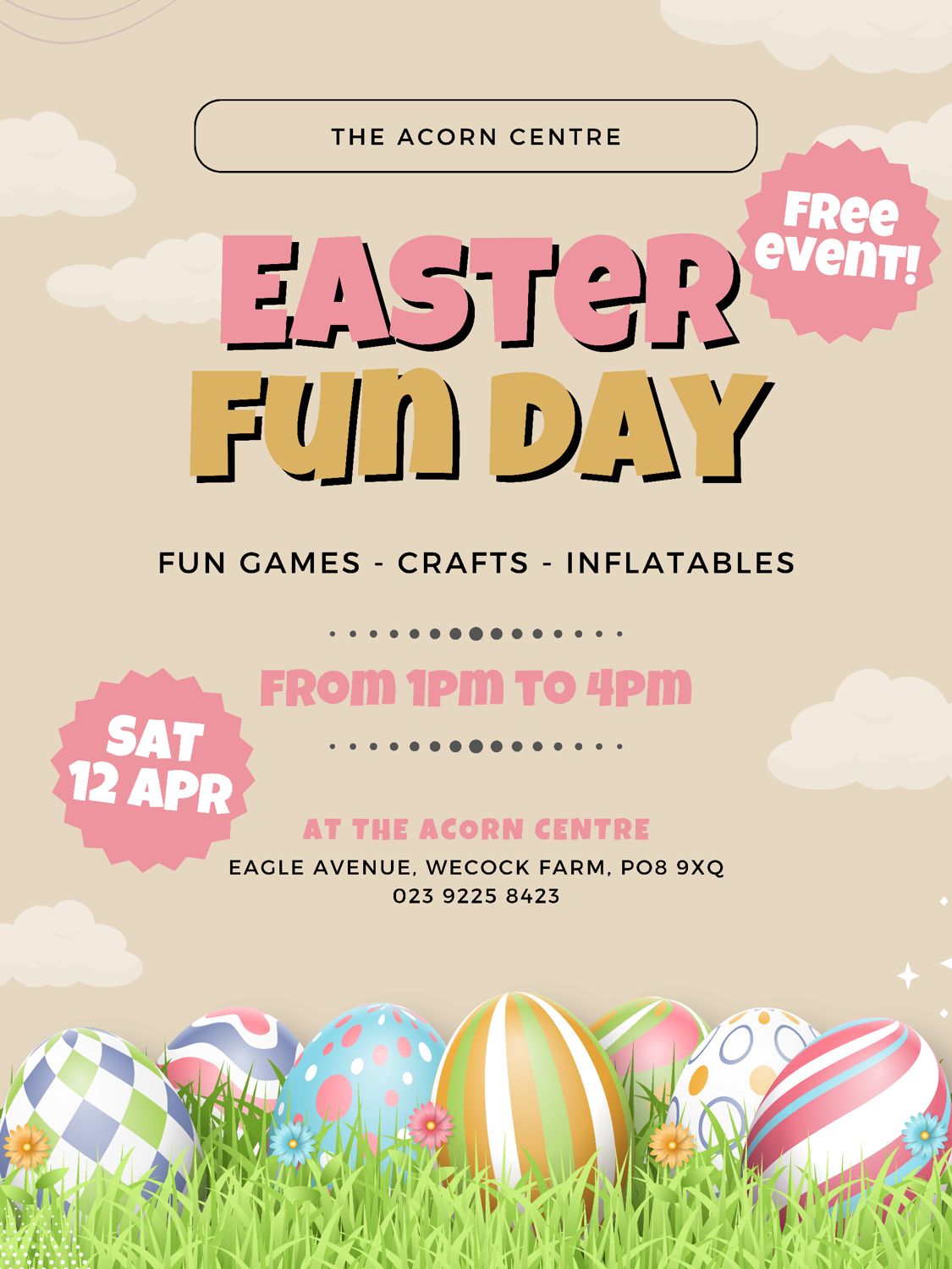 Acorn - 2 days to go!!! We can't wait to host our annual Easter Fun Day ...