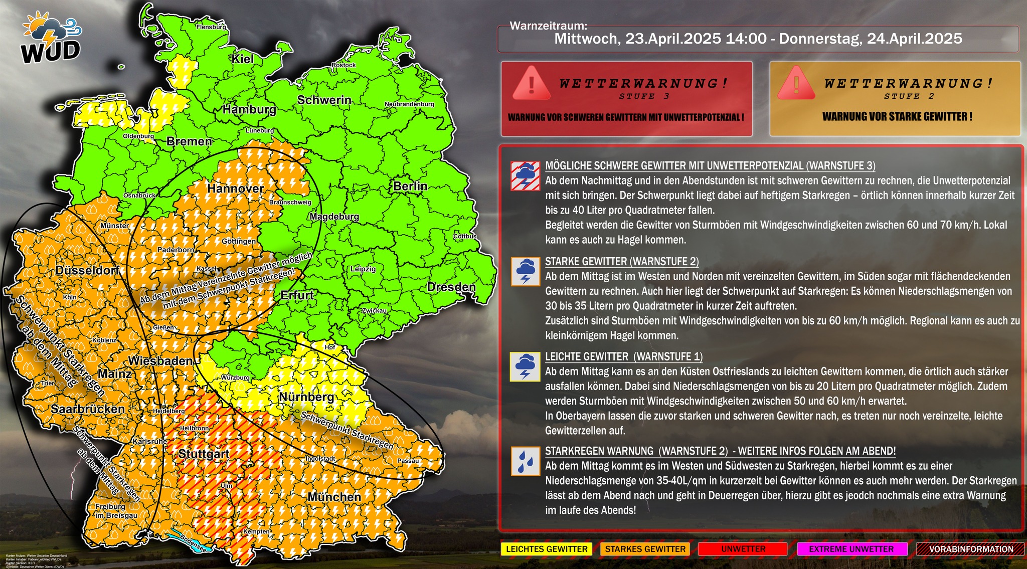 Wetter - +++ Tief „Günter“ bringt schwere Gewitter, Starkregen und ...