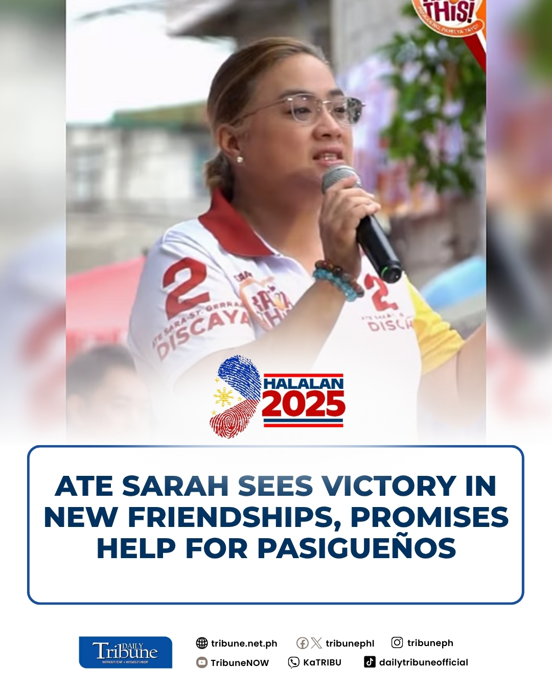 Daily - Despite her loss in the 2025 Pasig mayoral race, Ate Sarah ...