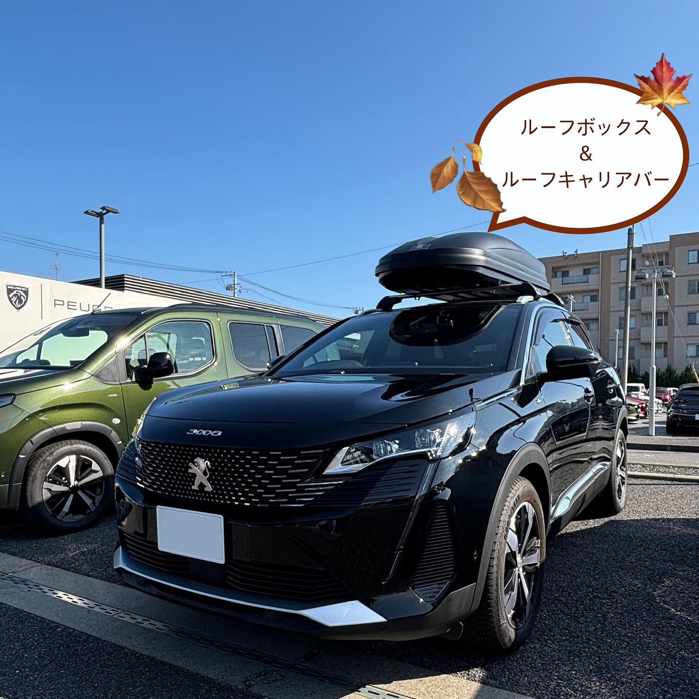 本日はプジョーの ルーフボックス をご紹介します。 かさ張るキャンプ 