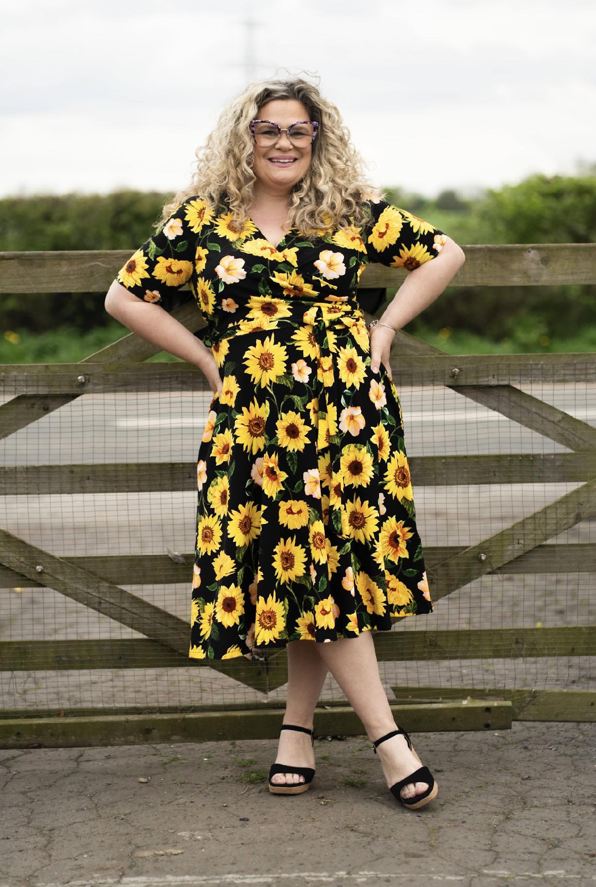 philomena jersey dress Popsy - - sunflower swing Model Model