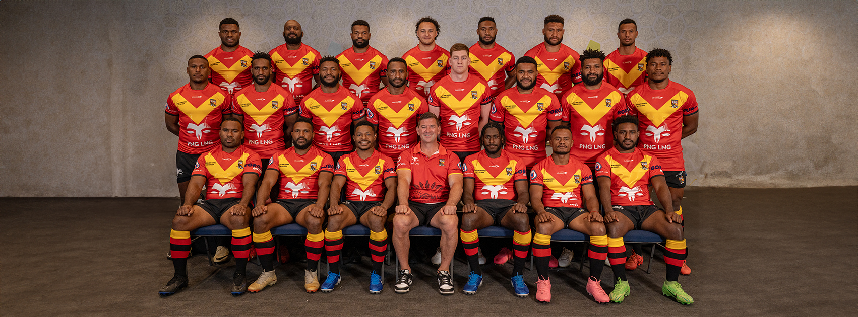 PNG - PM’s XIII Squad: 3rd Row: Sylvester Namo, Jamie Movoko, Benji Kot ...