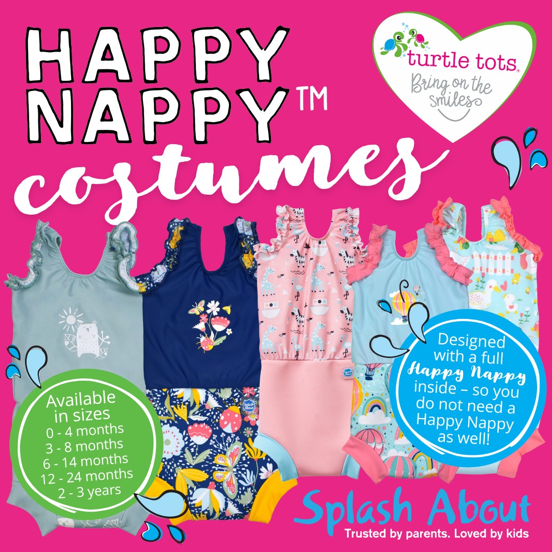 Protection Solide Bébé Nageur Splash About Happy Nappy, Turtle Tide, 6-12 Months Couche De Bain Happy Nappy