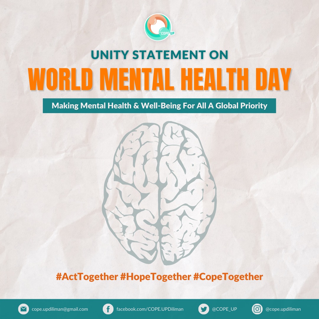 COPE UP - [UNITY STATEMENT ON WORLD MENTAL HEALTH DAY] In...