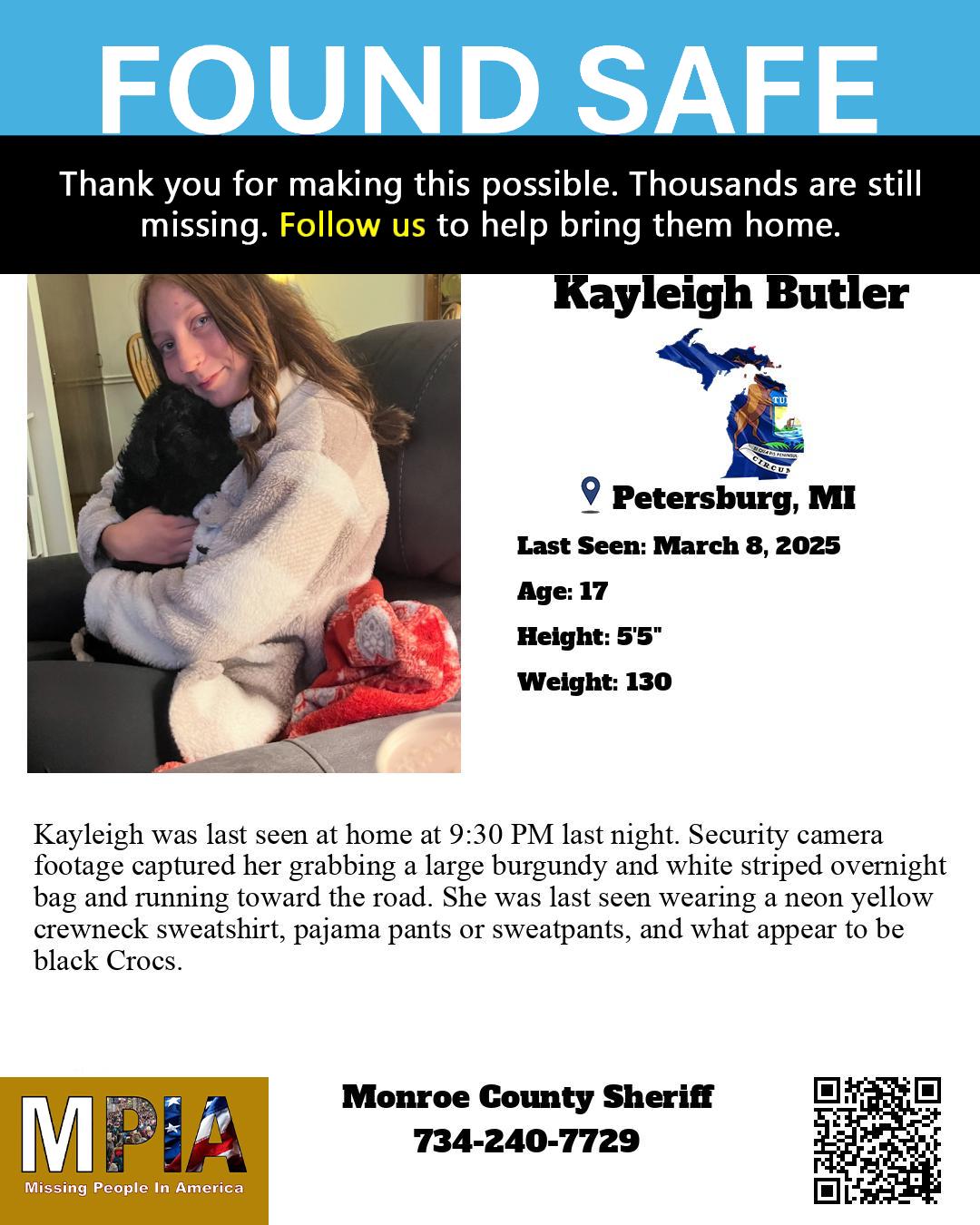 Missing - UPDATE - She has been found safe! Kayleigh was last seen at ...