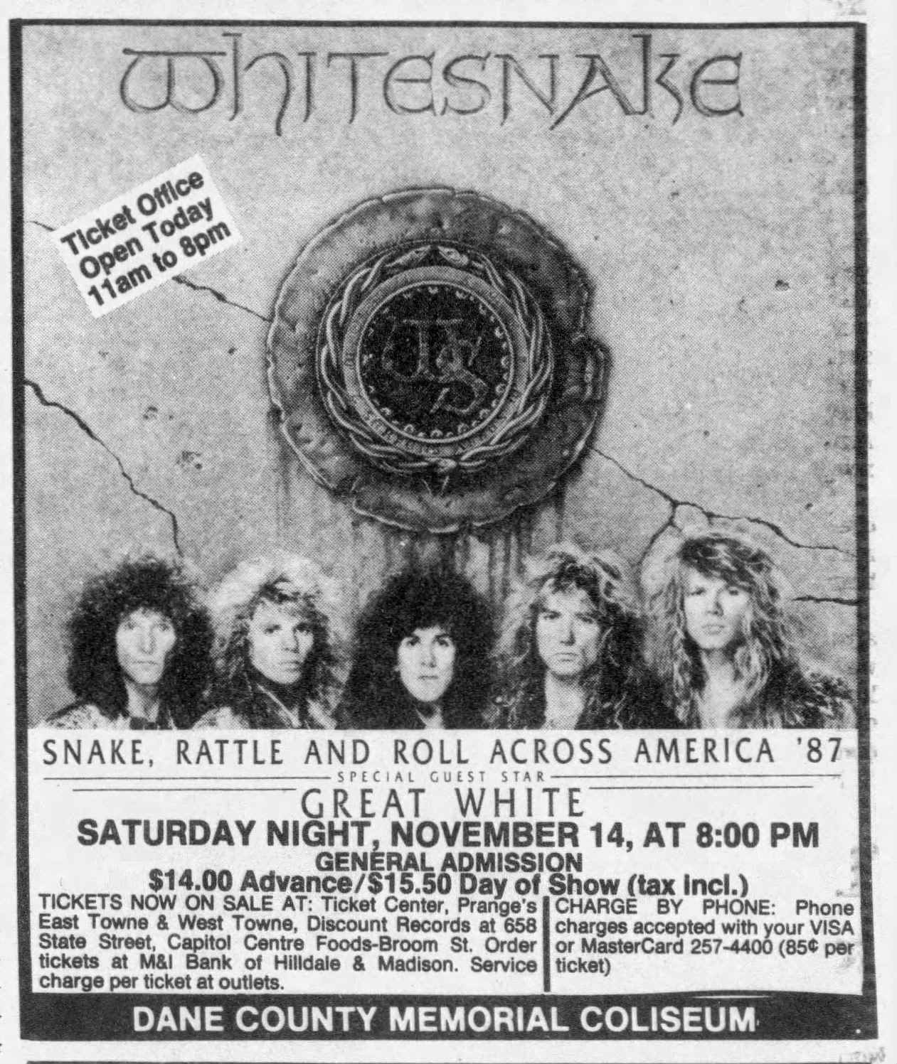 Whitesnake's 1987 Snake, Rattle, and Roll tour at Roanoke Civic Center