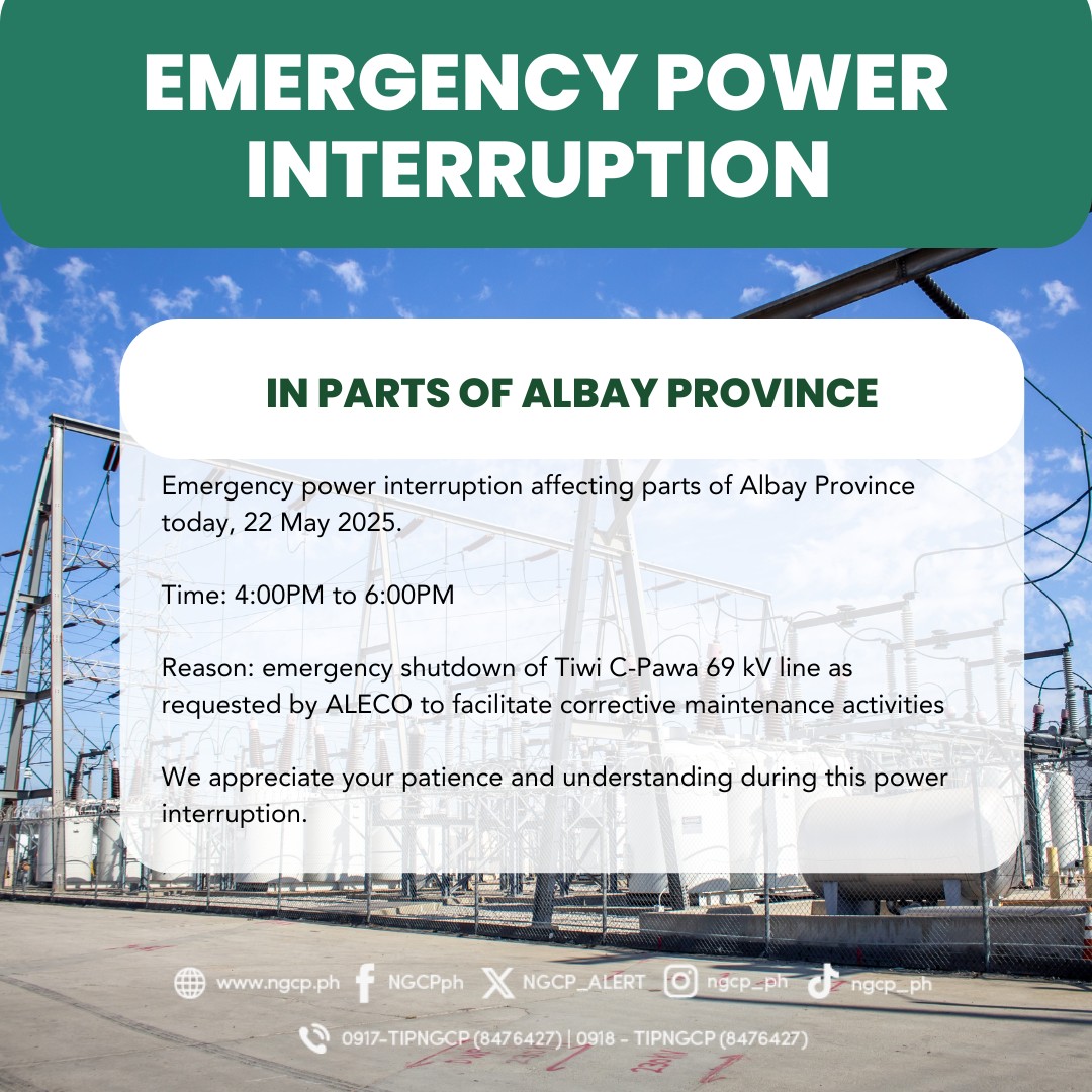 National - NGCP ADVISORY Emergency power interruption affecting parts ...