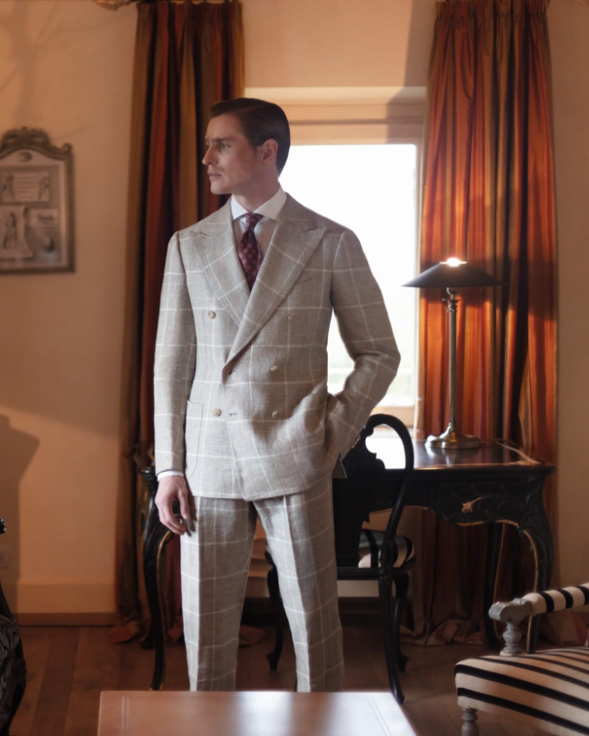Tuxedo cesare attolini suit Cesare Attolini Silk Two-Piece Blazer - 11 75 Rise, Neutrals Suiting, Clothing - CEA23417