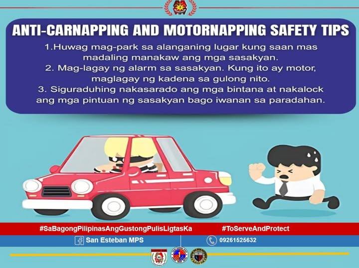 San - September 10, 2025 MOTORNAPPING AND CARNAPPING SAFETY TIPS # ...