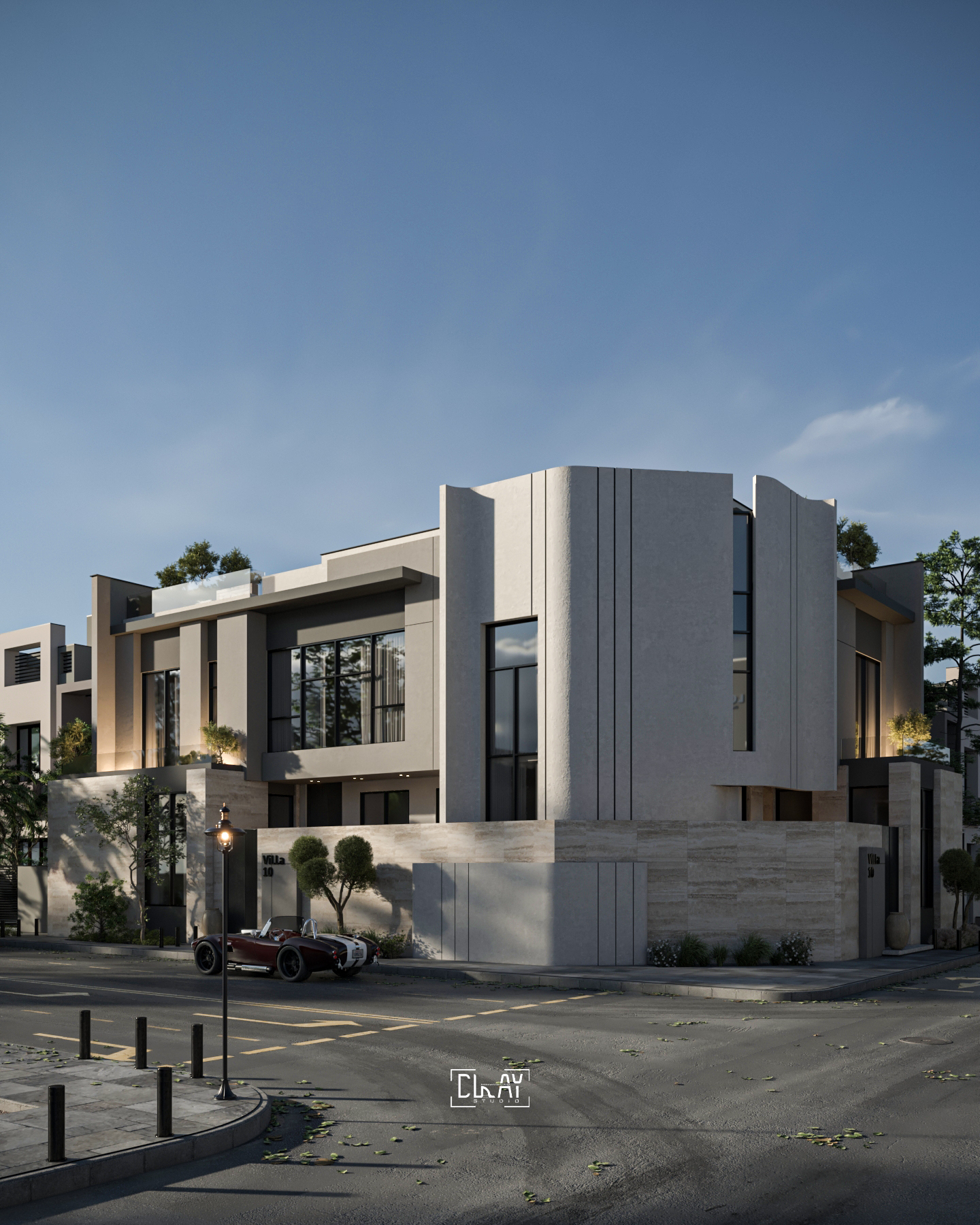 CLAY - Villa Elevation Design ♣️ By Clay Studio ™️ #rendering #insta # ...