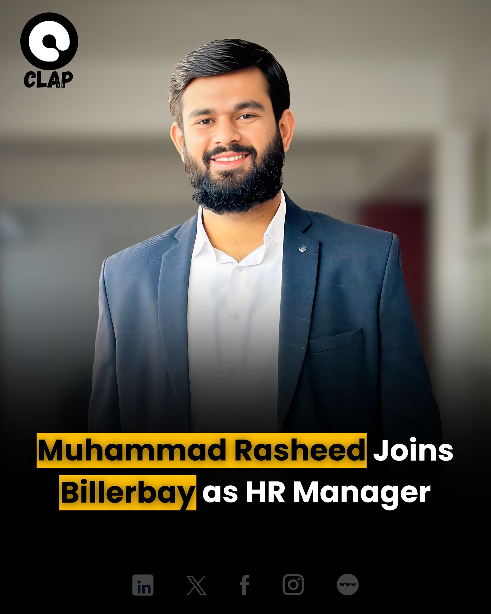 Clap - Rana Rasheed has taken on a new role as HR Manager at Billerbay ...