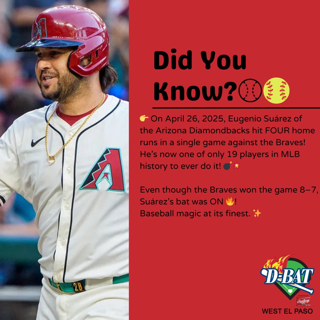 D-BAT - 🎉⚾ Fun Fact Friday! ⚾🎉 Did you know? 👉 On April 26, 2025 ...
