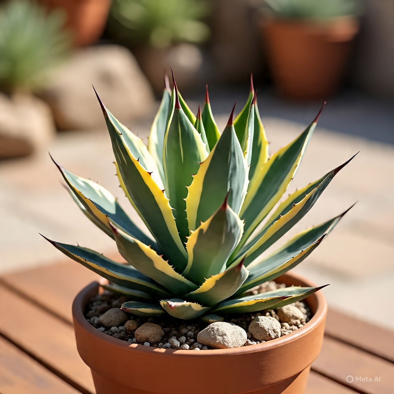 agave desmettiana mutant yellow กระถาง3️⃣5️⃣0️⃣