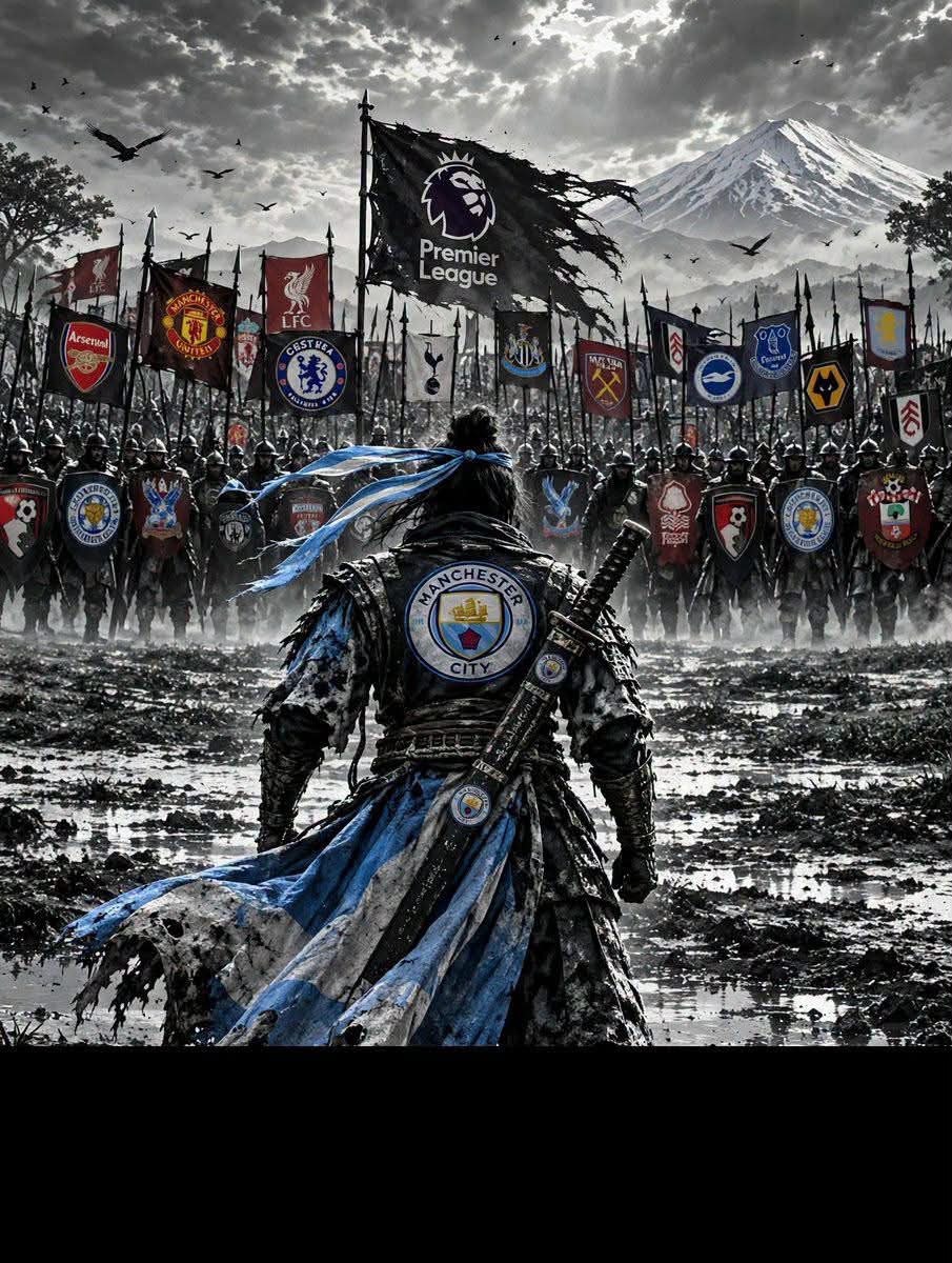 Manchester City vs Premier League samurai artwork