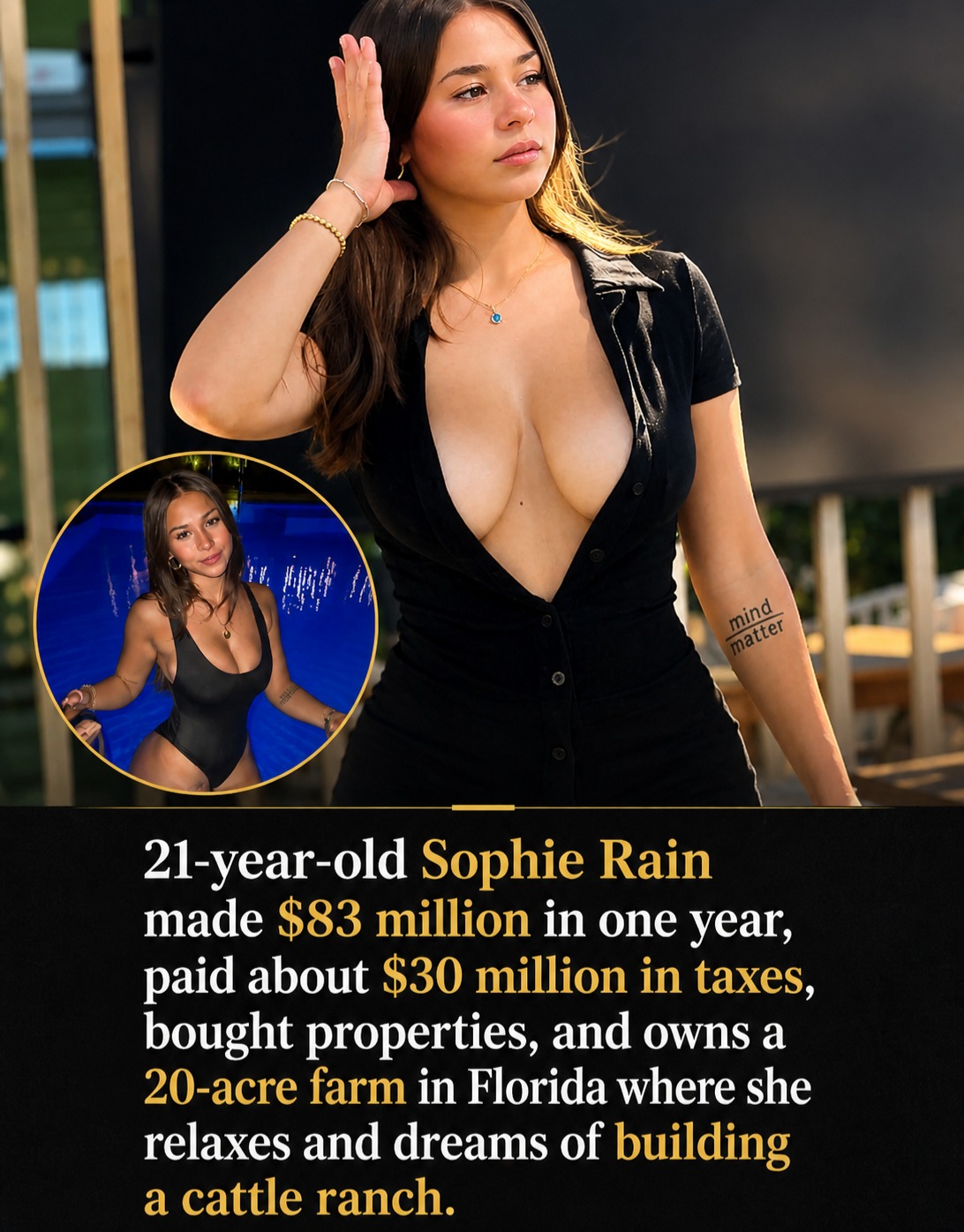 Sophie Rain, a 21-year-old content creator, recently appeared on The Iced Coffee Hour podcast and shared that she earned $83 million in a single year from her online work. The figure surprised