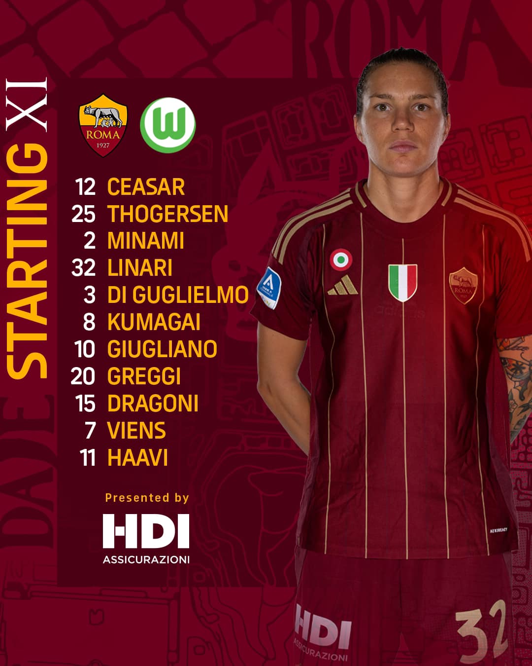 AS Roma - 📋 Our Starting XI for #RomaWolfsburg 🐺 🟨 DAJE...