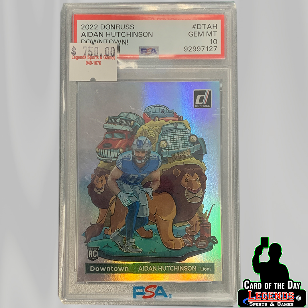 Aidan Hutchinson downtown SSP rookie card graded PSA 10