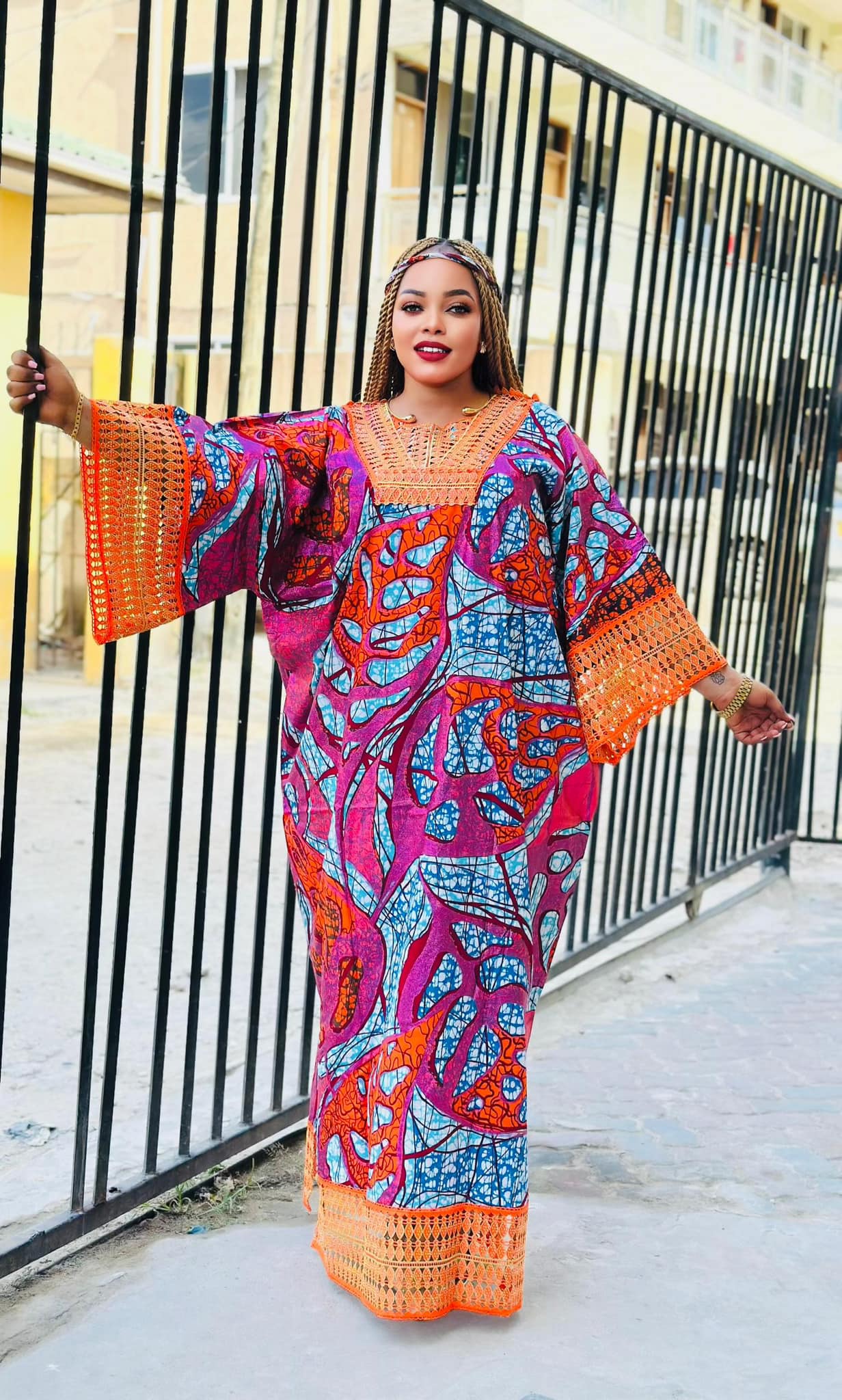 chinese dress ladies African Kitenge Wax Print Ankara Long Sleeves Long Maxi Dress  Asigbe