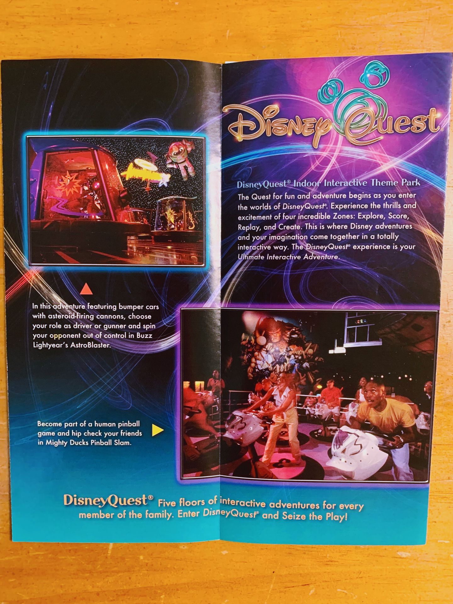 Attractions - DisneyQuest map, circa mid-2000s. The 