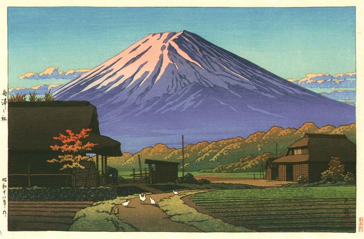 Kawase Hasui, Full Moon over Matsuyama Castle, 1953
