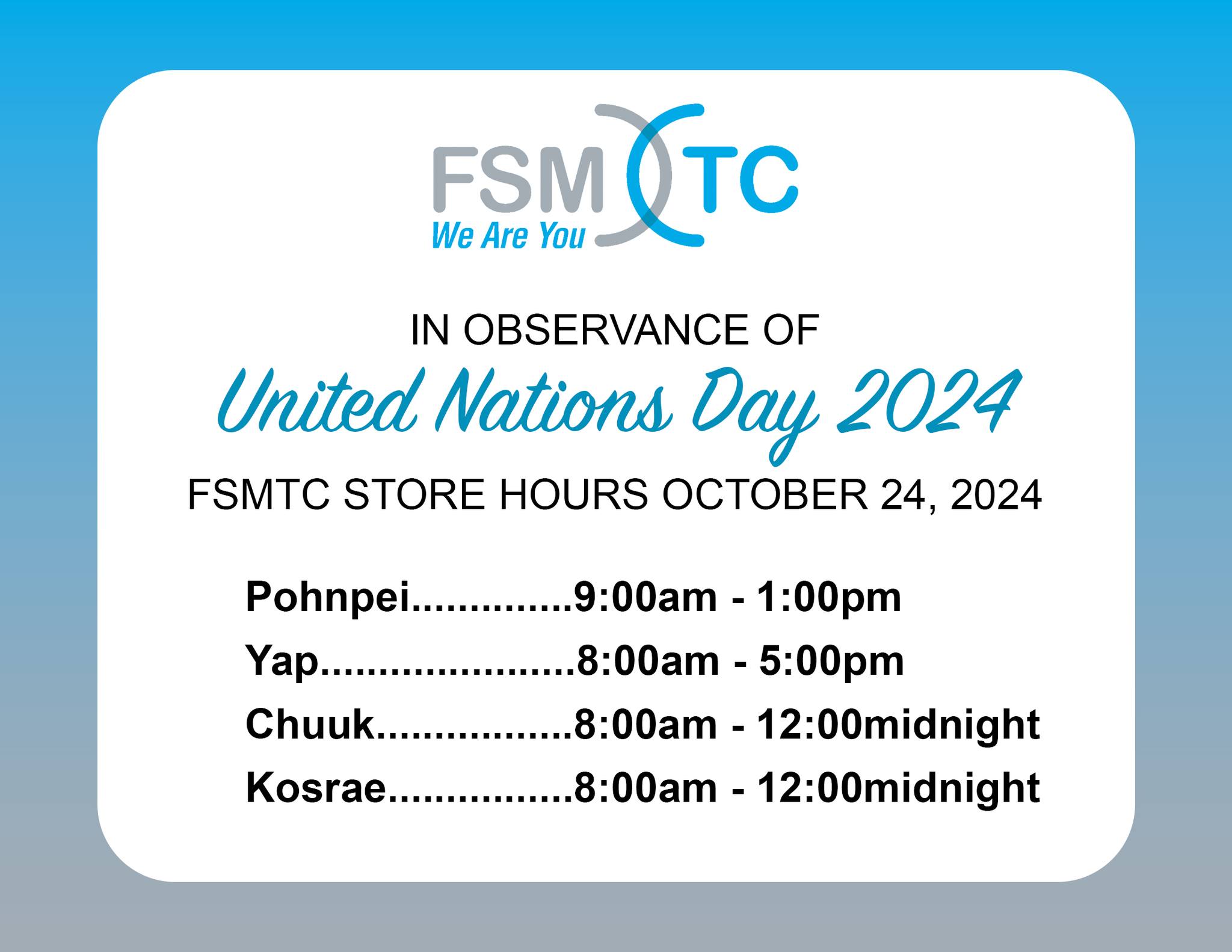 In observance of United... - FSM Telecommunications Corp. | Facebook