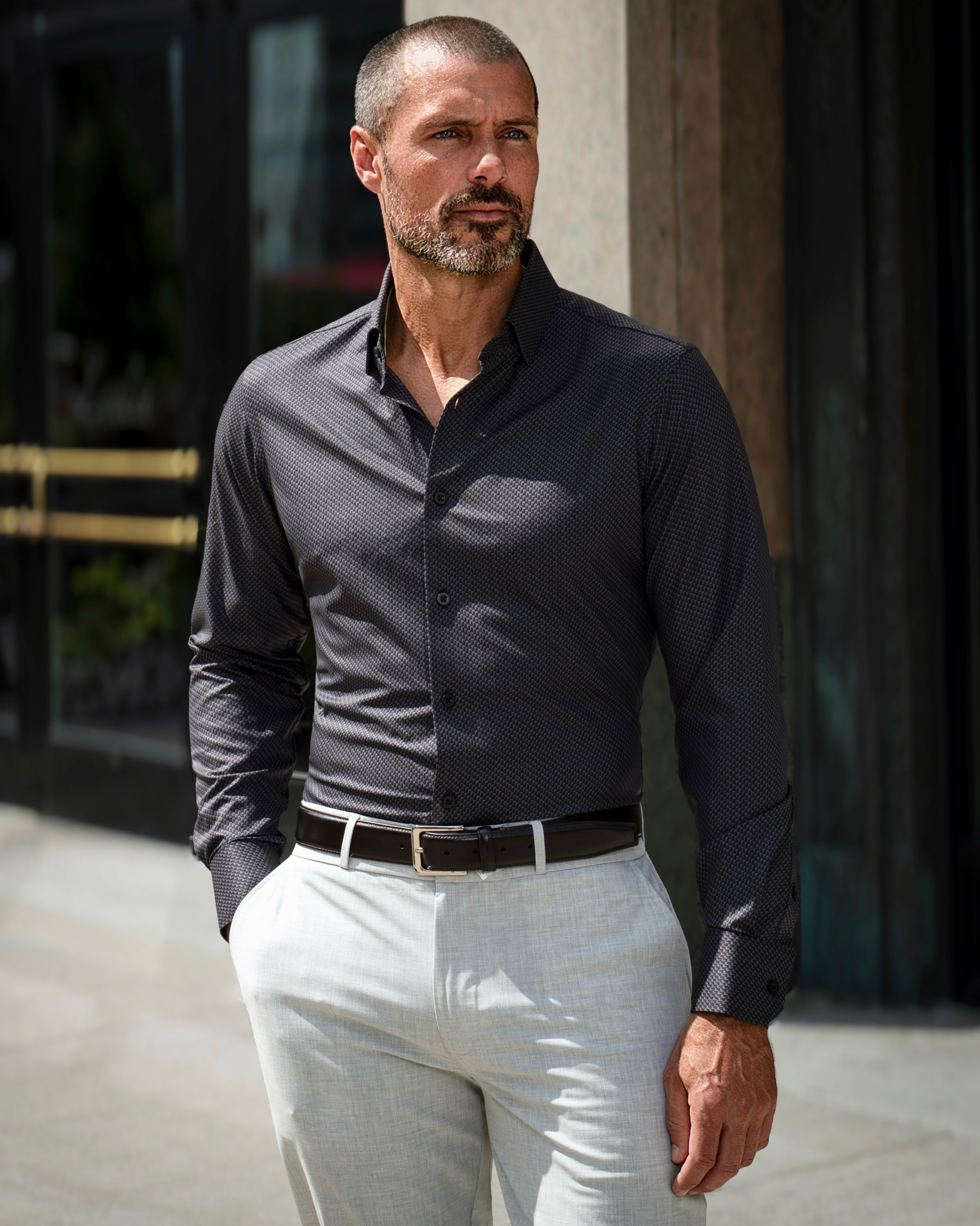 dress shirt new design State & Liberty's shirts with stretchy performance fabric business shirts for men New In✨✨ Bold Ruffles colour_champagne updated for today Size:US Kids 3