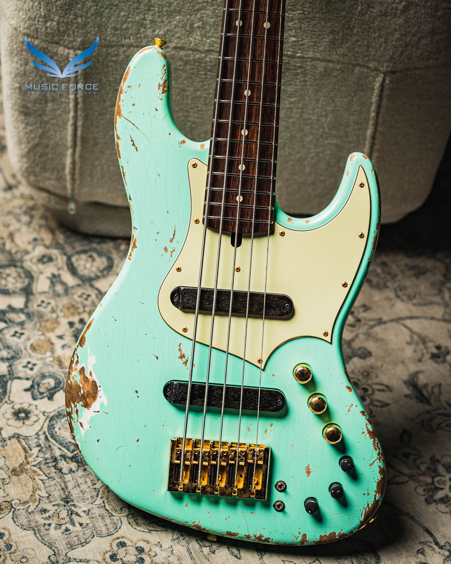 【たーさん】Xotic XJ-1T 5st British Green □ Xotic XJ-1T 5 String Heavy Aged-Surf Green (Custom Color) w