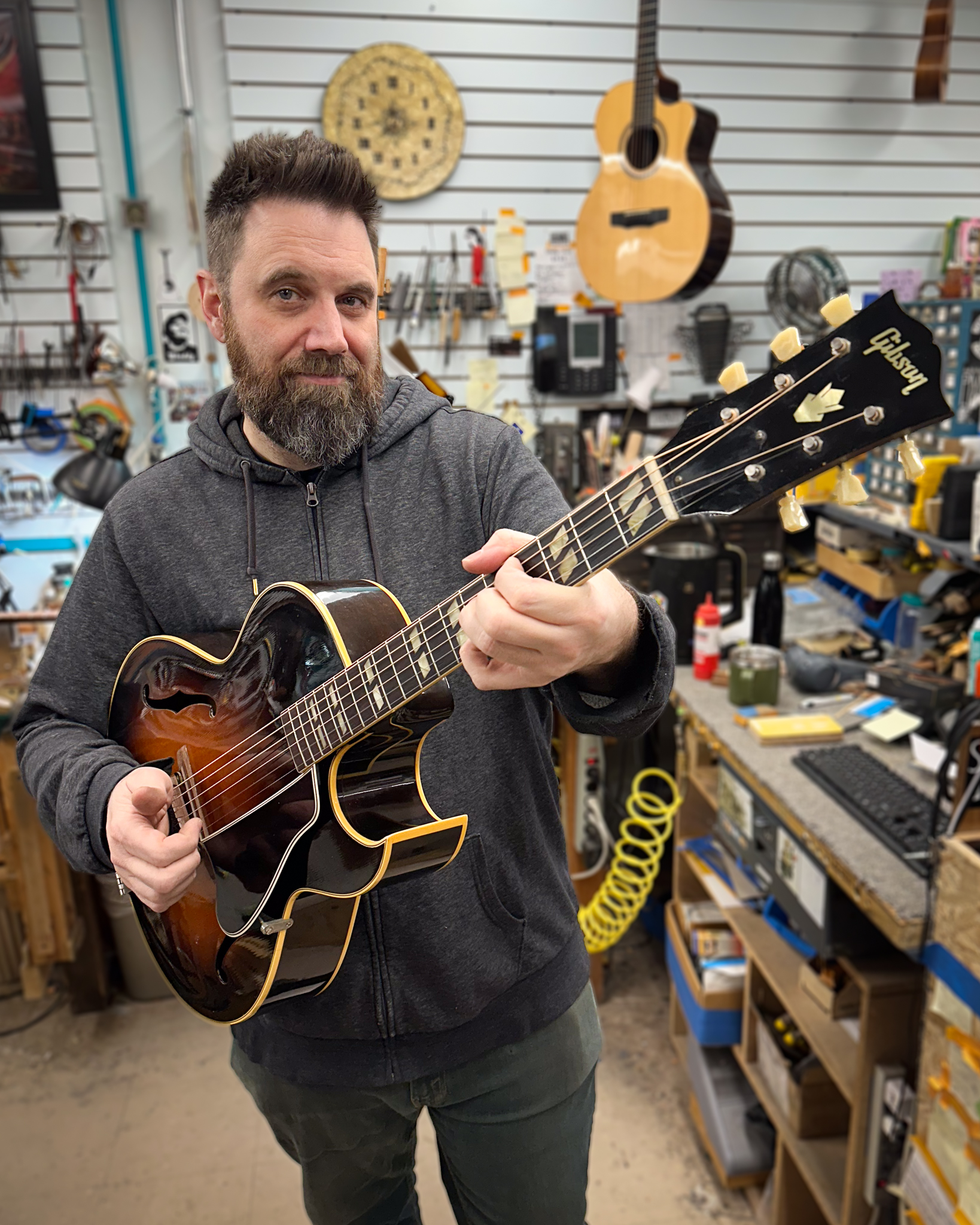 Built in 1951 and still a showstopper, this Gibson L-4C offers