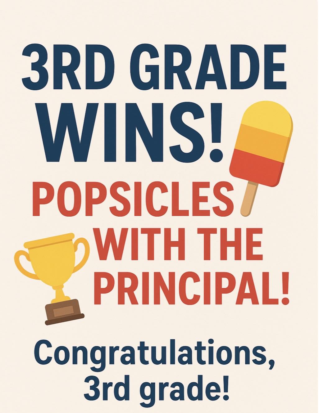 RPES PTA - 🎉🍭 3rd Grade Wins! 🍭🎉 Congratulations to our... | Facebook
