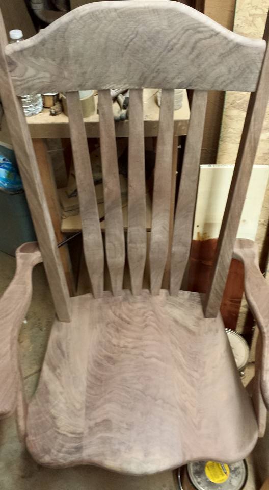 Burl walnut rocker seat, unfinished and then... - Hilton's Custom Made ...