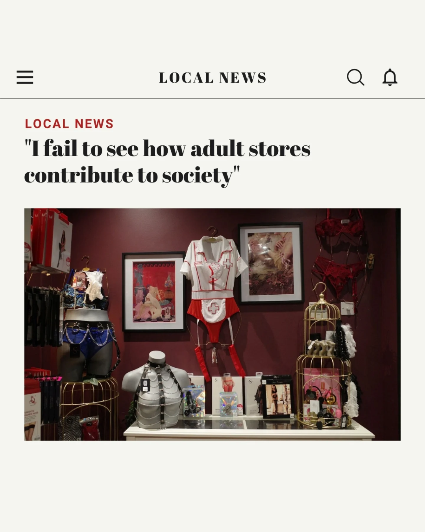 Scandals - 📰 “I fail to see how adult stores contribute to... | Facebook