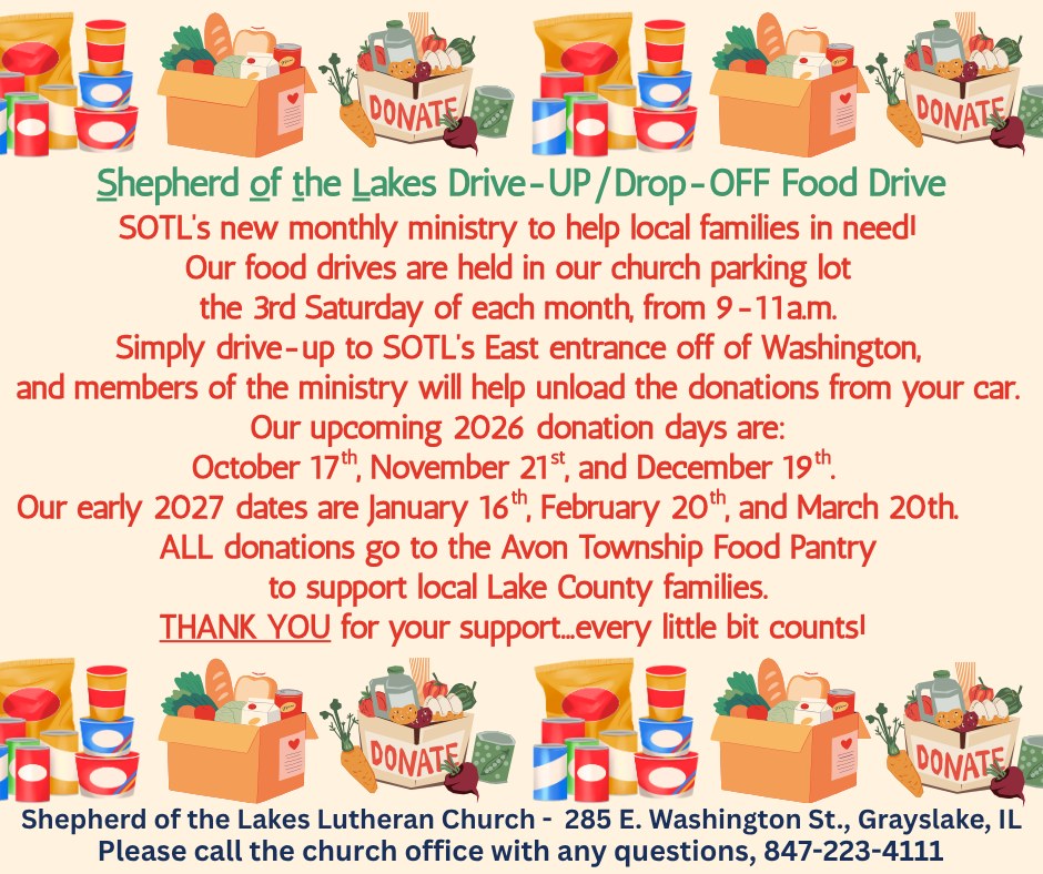 Food Drive - Drive-UP/Drop-OFF!