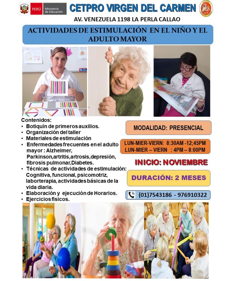 Cetpro - 🔶CURSO: 𝗔𝗖𝗧𝗜𝗩𝗜𝗗𝗔𝗗𝗘𝗦 𝗗𝗘 𝗘𝗦𝗧𝗜𝗠𝗨𝗟𝗔𝗖𝗜Ó𝗡 𝗘𝗡 𝗘𝗟 𝗡𝗜Ñ𝗢 𝗬 𝗘𝗟 𝗔𝗗𝗨𝗟𝗧𝗢 ...