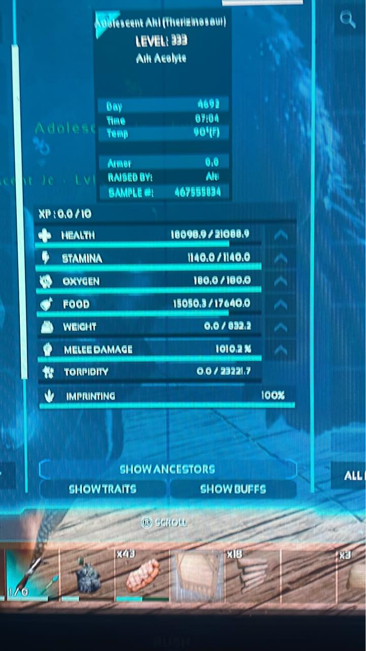 Therizinosaur 2019 DMG 100% Impronta Top Stats Per Ark Survival Ascended &ndash; PVE