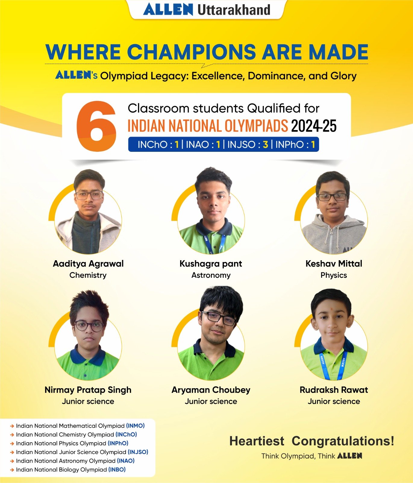 ALLEN - 🏅 Celebrating Excellence at the Indian National Olympiad! 🏅 We ...