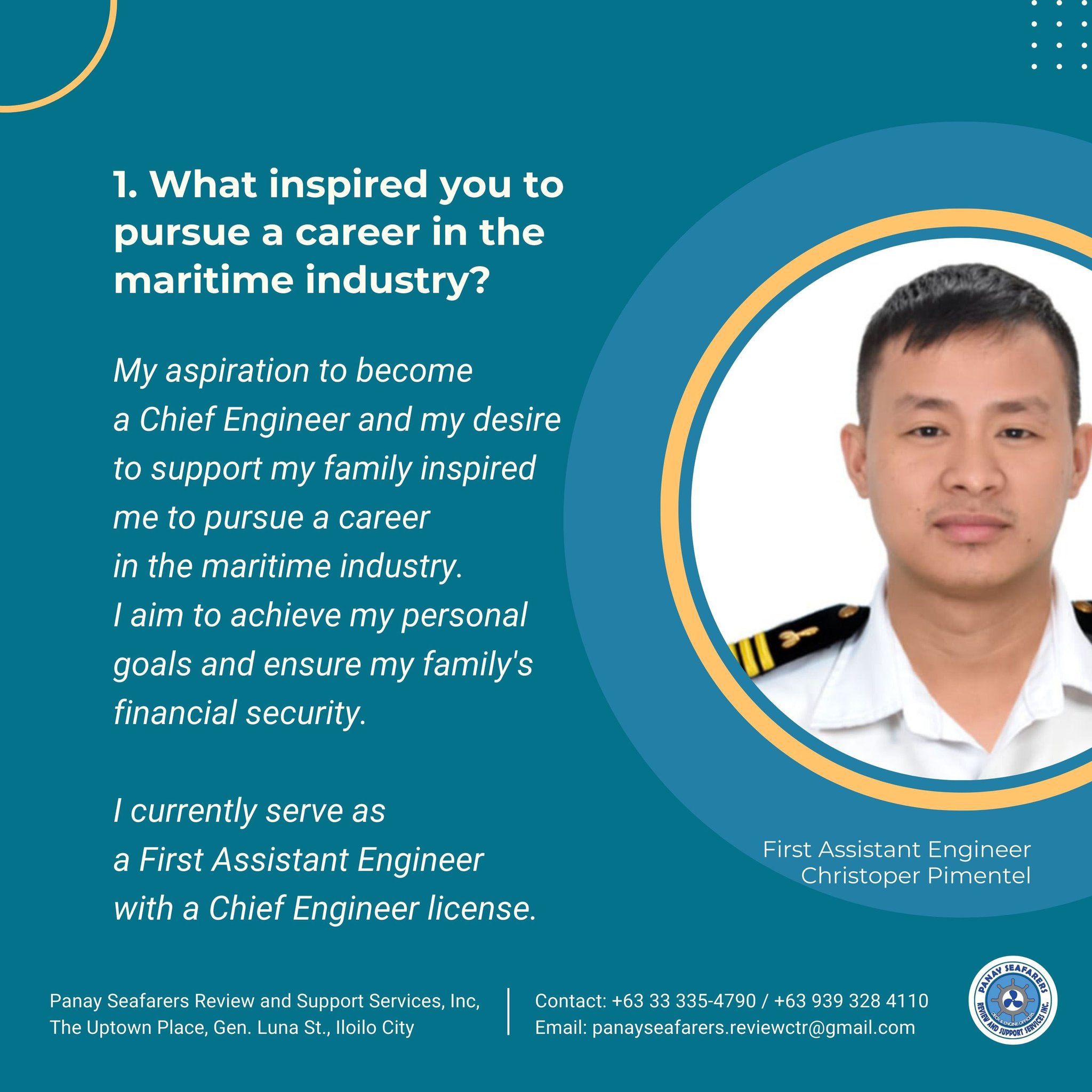 Panay - 1. What inspired you to pursue a career in the maritime ...